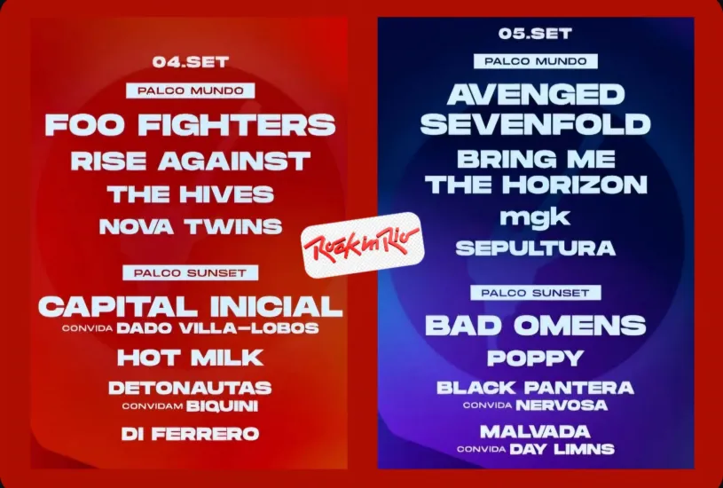 Rock in Rio 2026 completa line-up dos dias 4 e 5 de setembro com Sepultura, Nervosa, Black Pantera, Malvada e outros